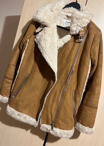Kadın Bej Süet Kürklü Ceket pulandbear - Görsel 7