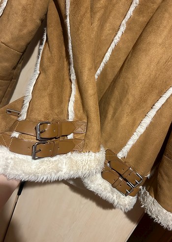 Kadın Bej Süet Kürklü Ceket pulandbear - Görsel 6