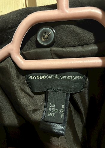 Mango kaşe Düğmeli koyu kahve Kaban - Görsel 4