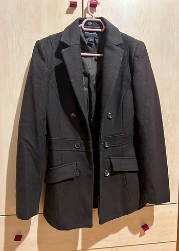 Mango kaşe Düğmeli koyu kahve Kaban - Görsel 2