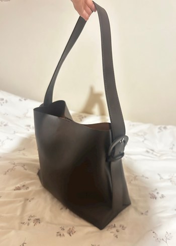 Mango Kahverengi Deri Çanta - Görsel 7