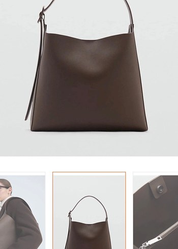 Mango Kahverengi Deri Çanta - Görsel 2