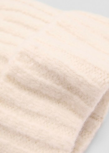 Mango Beyaz Örgü Yün Bere - Görsel 2