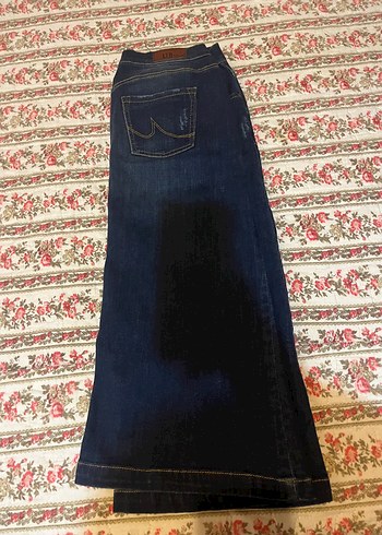 l Beden Lacivert Midi Denim Kadın Etek