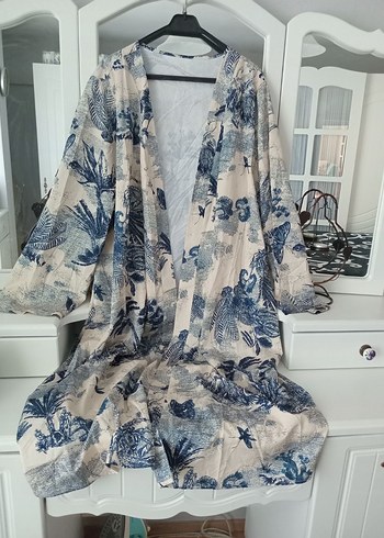 Bohem Tarz Uzun Baskılı Kadın Kimono