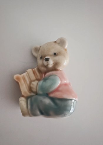  Beden pembe Renk Vintage Porselen Ayıcık Biblo