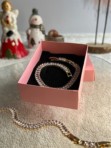 Baget taşlı çelik gold su yolu bileklik