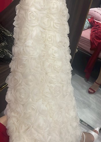 Koton Askısız Mini Beyaz güllü elbise