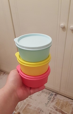 tupper şeker küçük kaplar 3 lü 