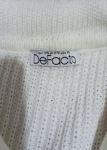 Defacto Beyaz Mavi Çizgili Örgü Kadın Kazak