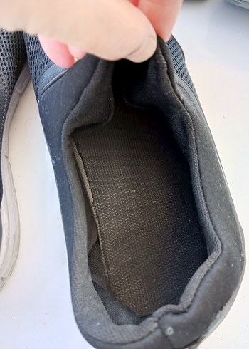 44 Beden Erkek Siyah Gri Spor Ayakkabı Velcro