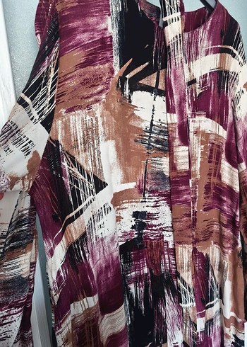 Batik Desenli Viskon Uzun Elbise - Görsel 5