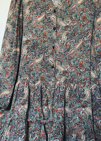 xl Beden Bohem Yılan Desenli Uzun Tunik