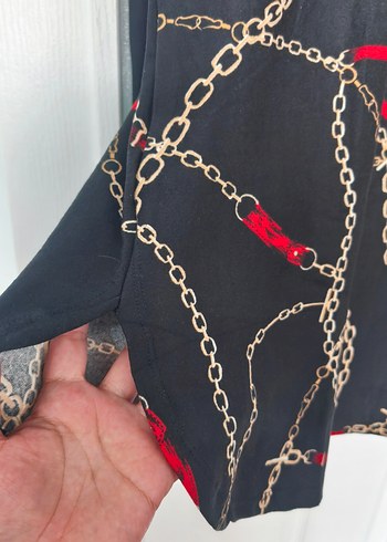 Zincir Desenli Siyah Kadın Tunik - Görsel 6