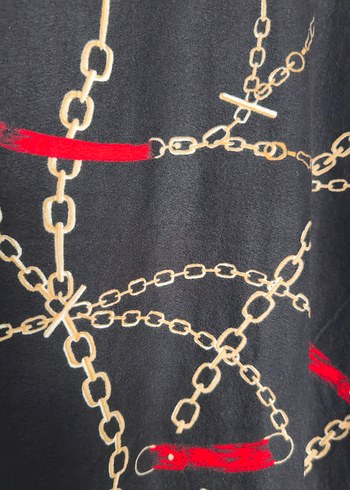 Zincir Desenli Siyah Kadın Tunik - Görsel 3