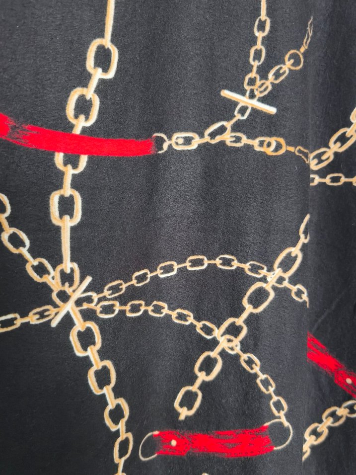 Zincir Desenli Siyah Kadın Tunik - Görsel 3