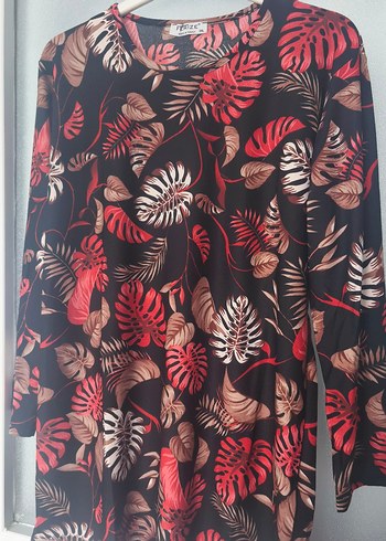 Bohem Uzun Kollu bisiklet Yakalı Baskılı Tunik - Görsel 2