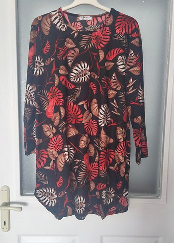 Bohem Uzun Kollu bisiklet Yakalı Baskılı Tunik - Görsel 6