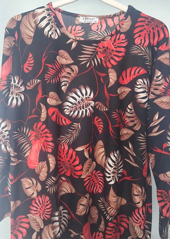 Bohem Uzun Kollu bisiklet Yakalı Baskılı Tunik - Görsel 8