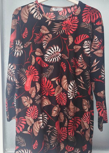 Bohem Uzun Kollu bisiklet Yakalı Baskılı Tunik - Görsel 5