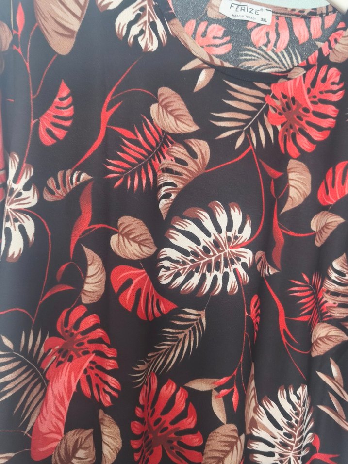 Bohem Uzun Kollu bisiklet Yakalı Baskılı Tunik - Görsel 3