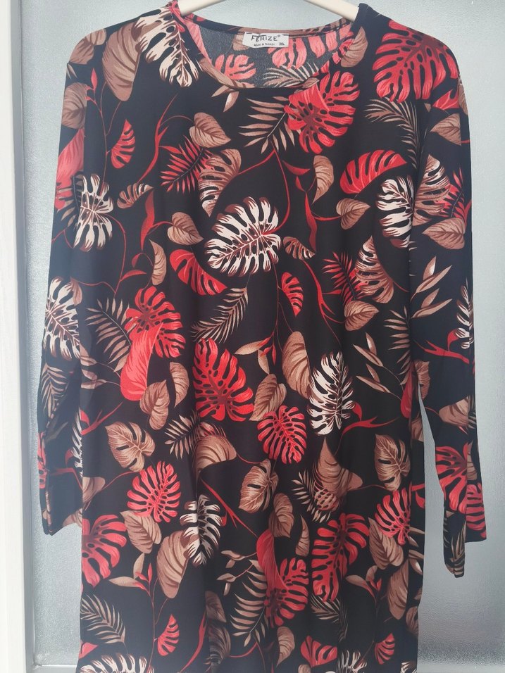 Bohem Uzun Kollu bisiklet Yakalı Baskılı Tunik - Görsel 5