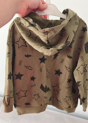 Kapüşonlu Erkek Çocuk Sweatshirt - Haki - Görsel 4