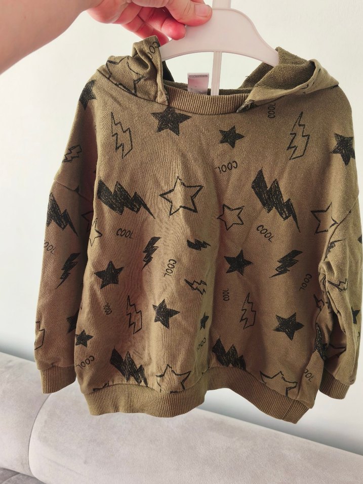 Kapüşonlu Erkek Çocuk Sweatshirt - Haki - Görsel 3