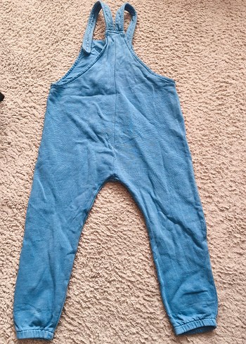 Erkek Çocuk Mavi dokuma Denim Salopet - Görsel 6