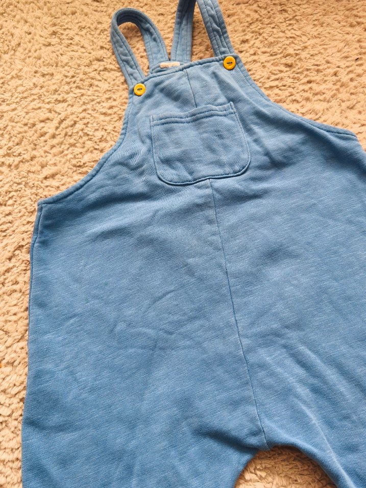 Erkek Çocuk Mavi dokuma Denim Salopet - Görsel 4