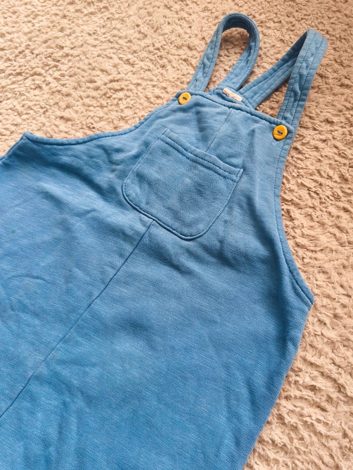 Erkek Çocuk Mavi dokuma Denim Salopet - Görsel 3