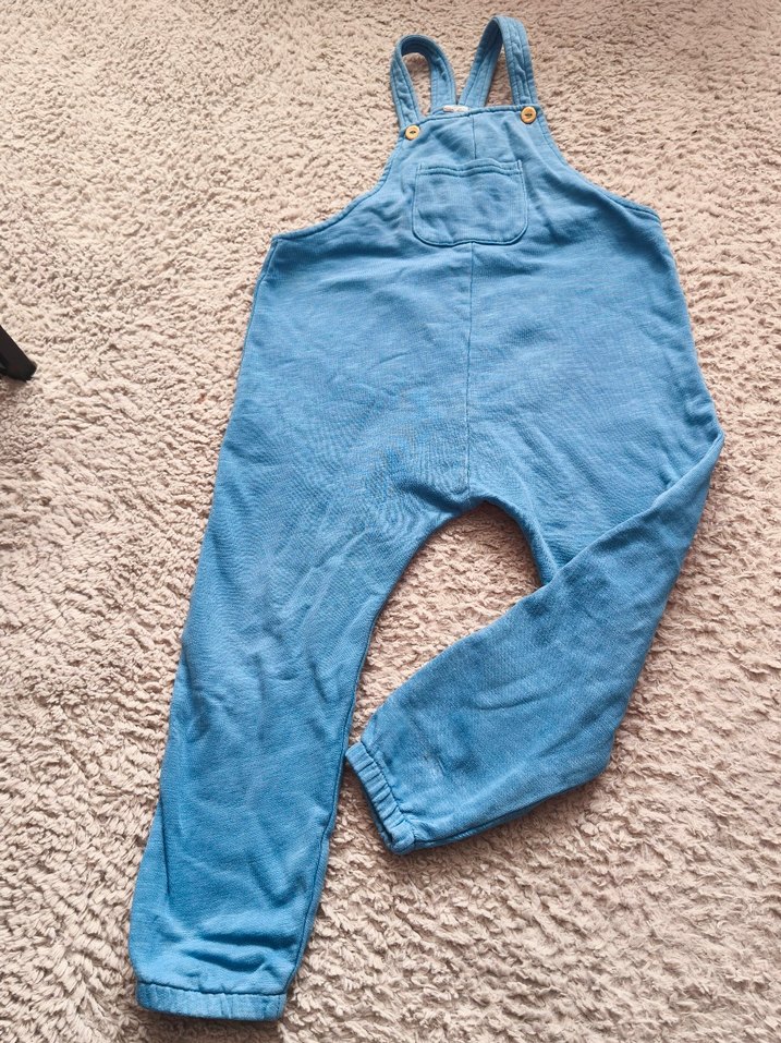 Erkek Çocuk Mavi dokuma Denim Salopet - Görsel 5