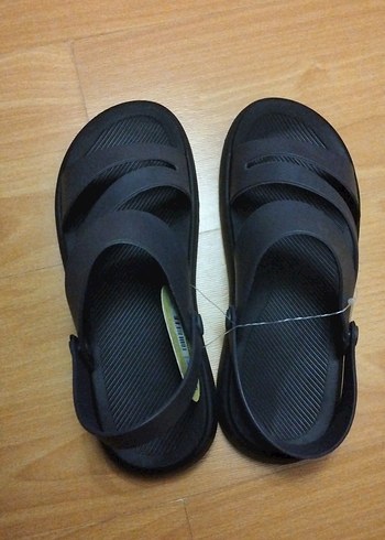 Siyah Tokalı Erkek Kauçuk Sandalet - Görsel 3