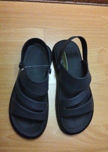 Siyah Tokalı Erkek Kauçuk Sandalet - Görsel 4