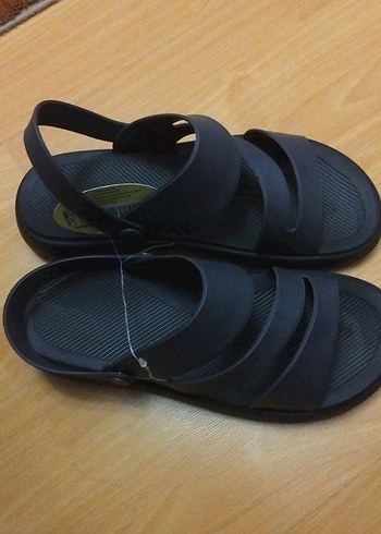 Siyah Tokalı Erkek Kauçuk Sandalet - Görsel 2