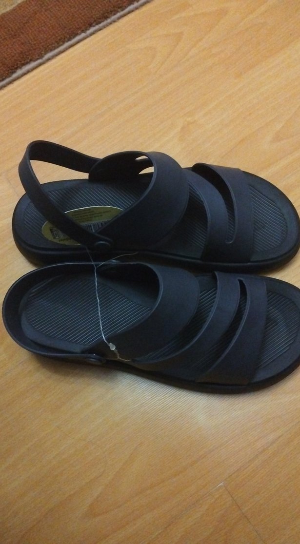 Siyah Tokalı Erkek Kauçuk Sandalet - Görsel 2