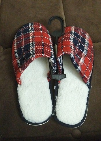 Kırmızı Ekose Erkek Terlikler. - Görsel 2