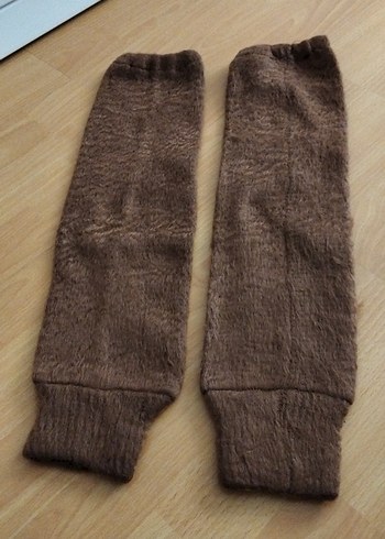 Kadın Kahverengi Örgü dizlik çorap yün - Görsel 2