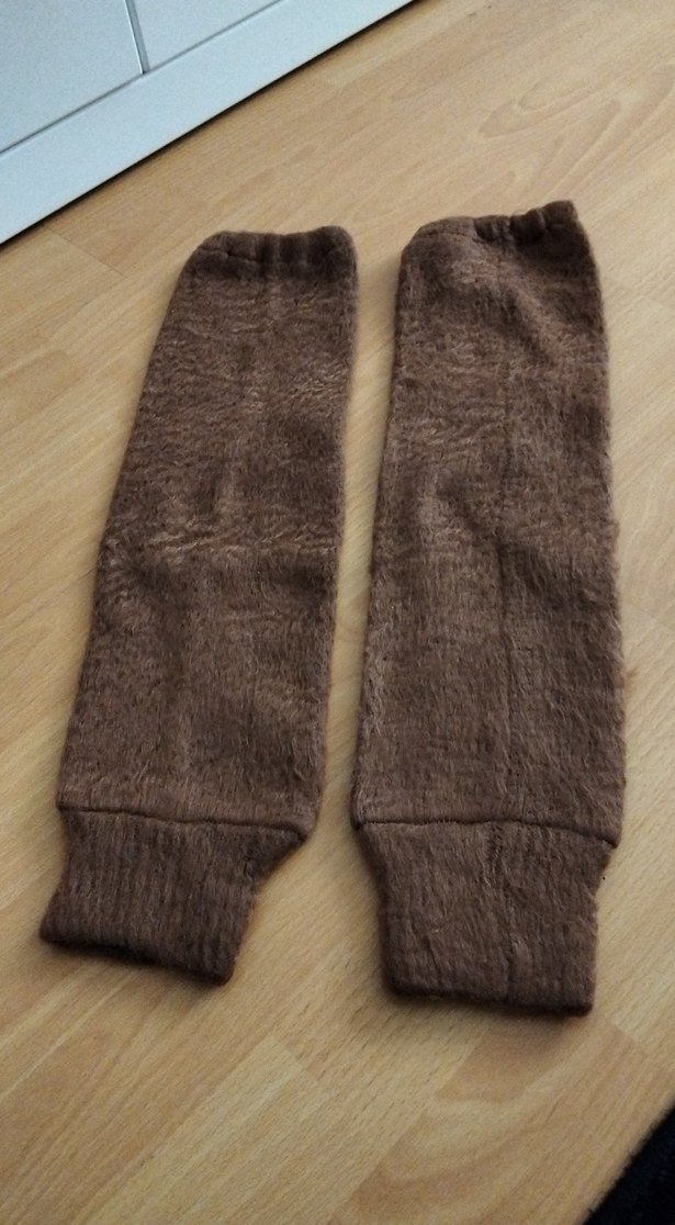 Kadın Kahverengi Örgü dizlik çorap yün - Görsel 2
