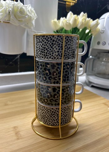 Leopar Fincan Seti ve gold stant
