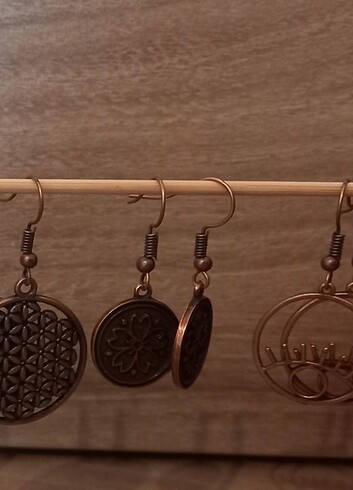  Beden camel Renk Bronz Metal Küpe