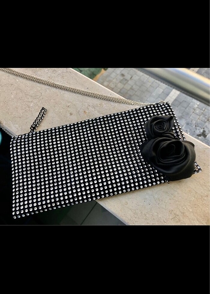 ÇİFT GÜLLÜ IŞILTILI ÇANTA - Görsel 2