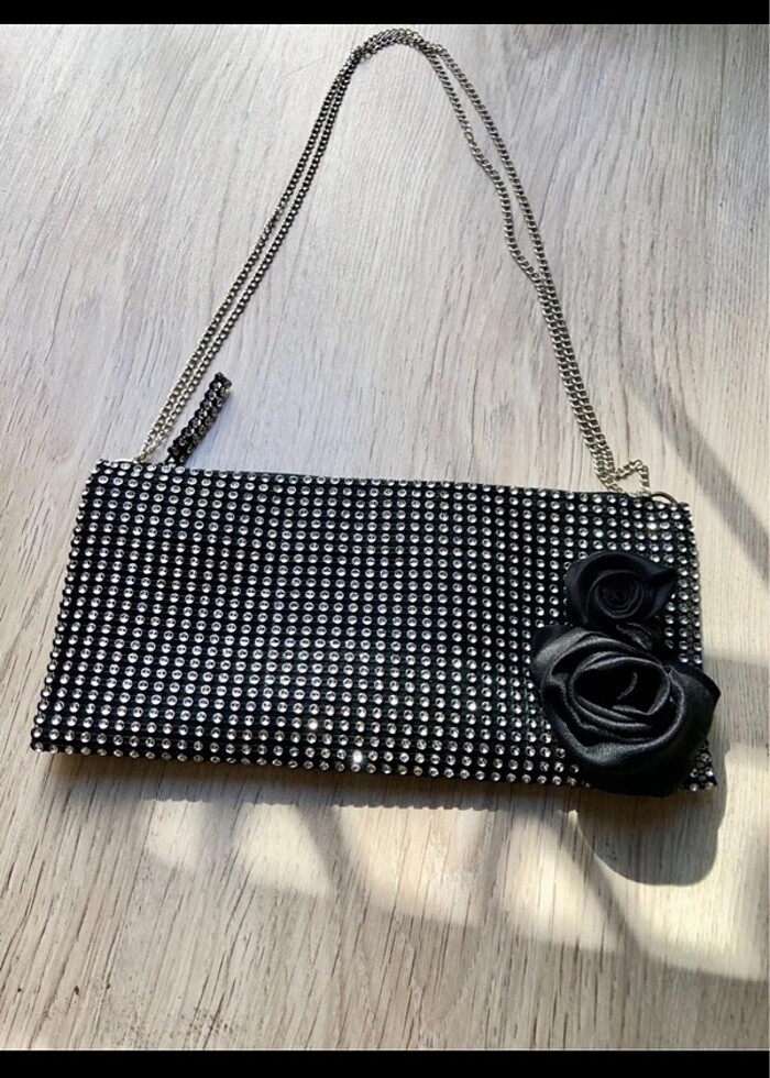 ÇİFT GÜLLÜ IŞILTILI ÇANTA - Görsel 5