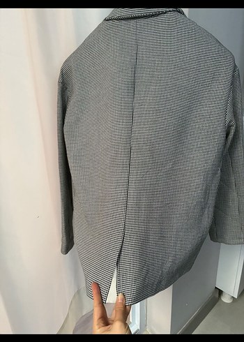 Siyah beyaz Kadın Blazer Ceket - Görsel 4