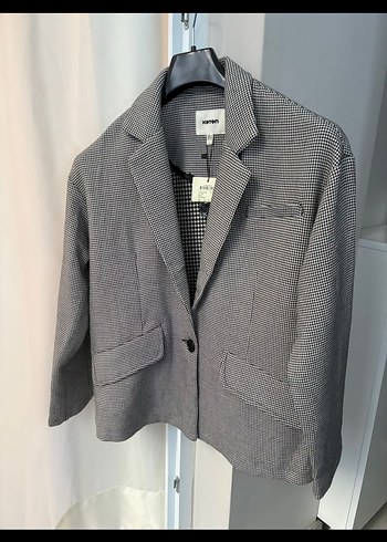 Siyah beyaz Kadın Blazer Ceket - Görsel 3