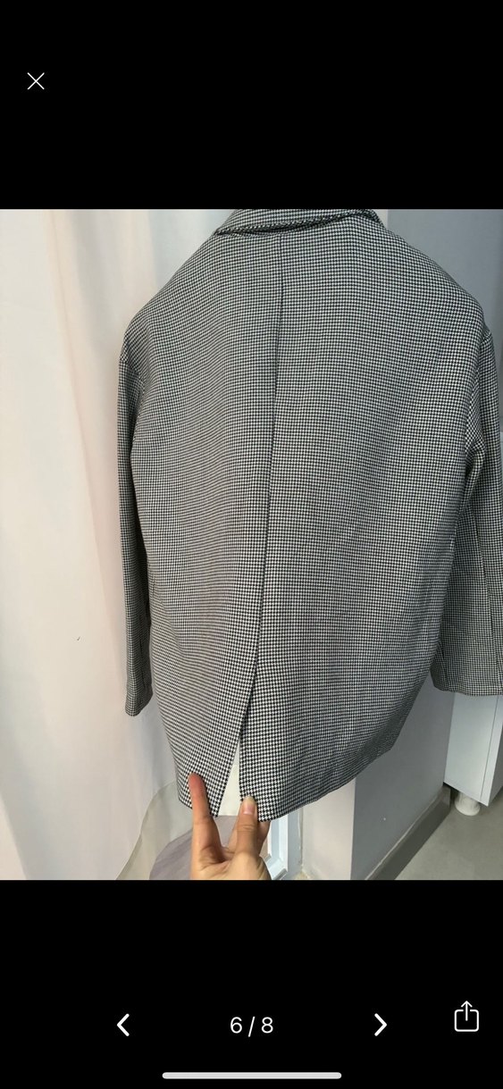 Siyah beyaz Kadın Blazer Ceket - Görsel 4