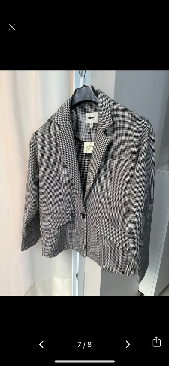 Siyah beyaz Kadın Blazer Ceket - Görsel 3