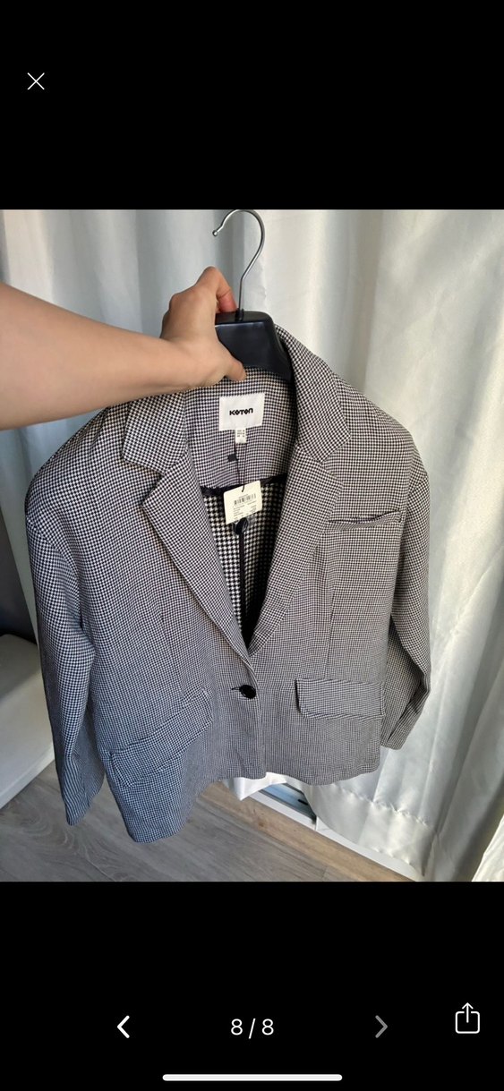 Siyah beyaz Kadın Blazer Ceket - Görsel 2