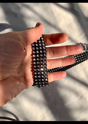 SİYAH IŞILTILI KADIN KEMER - Görsel 4