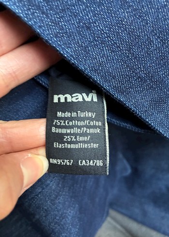 Kadın Lacivert Denim Düğmeli Blazer Ceket - Görsel 3